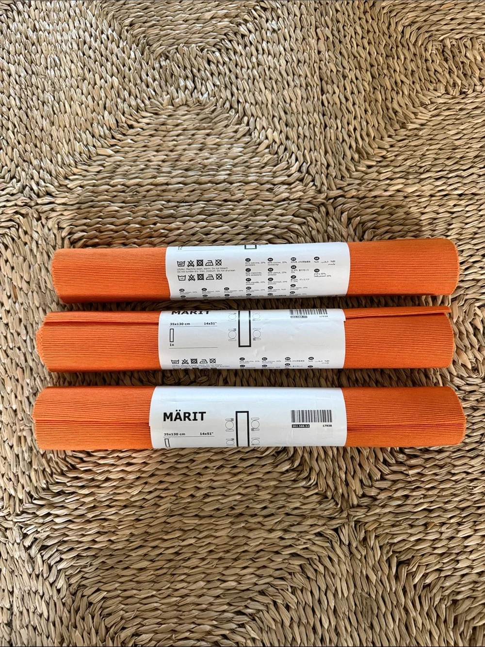 IKEA MÄRIT - 3 Orange Table Runners